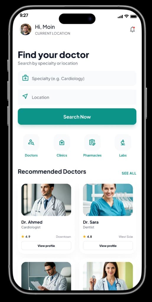 Tunidoc APP — écran d’accueil avec logo